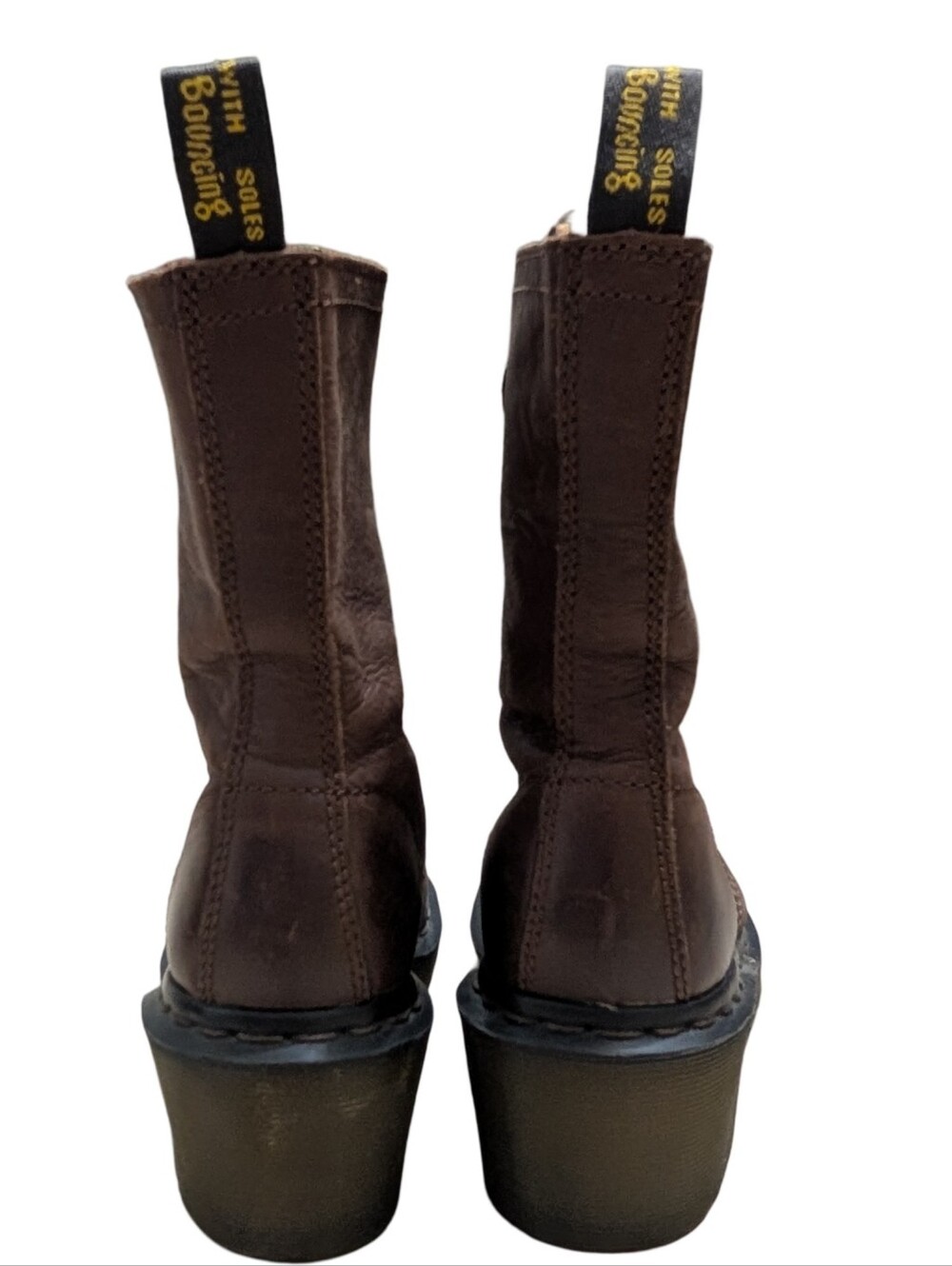 Vintage Dr. Martens Casey lace-up heeled boots in brown leather EU 37 - Picture 9 of 12